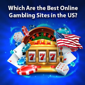 Slot machine, playing cards and the US flag